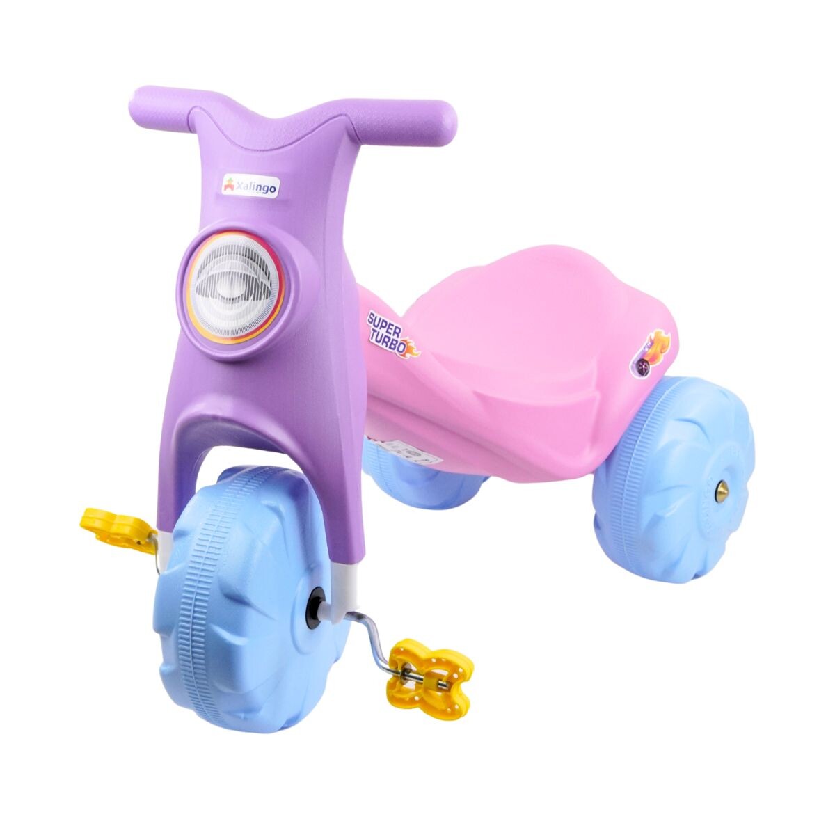 Triciclo Xalingo Super Turbo rosa con pedales 