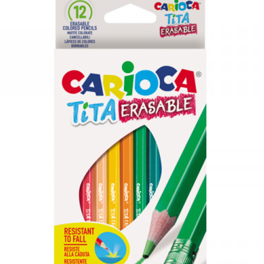 Lápices De Colores Borrables Tita Caja x12 Carioca LAPICES DE COLORES BORRABLES CARIOCA TITA CAJA X 12