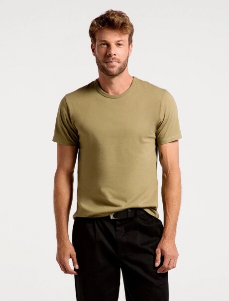 CAMISETA MANGA CORTA SLIM MARRÓN