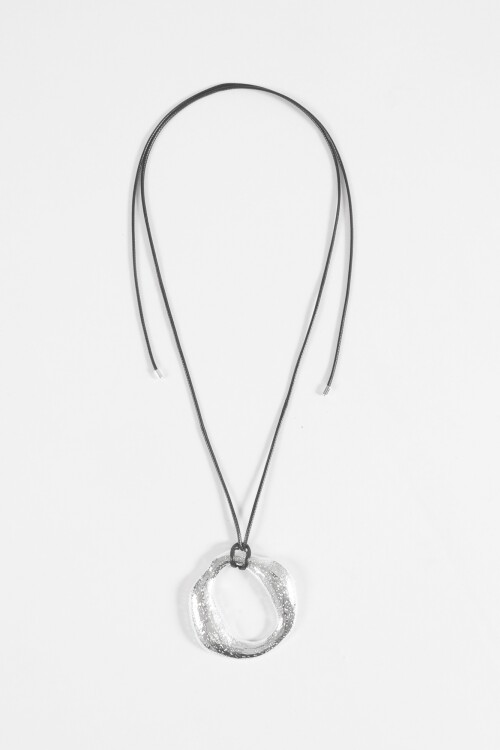 Collar cordón dije abstract plateado