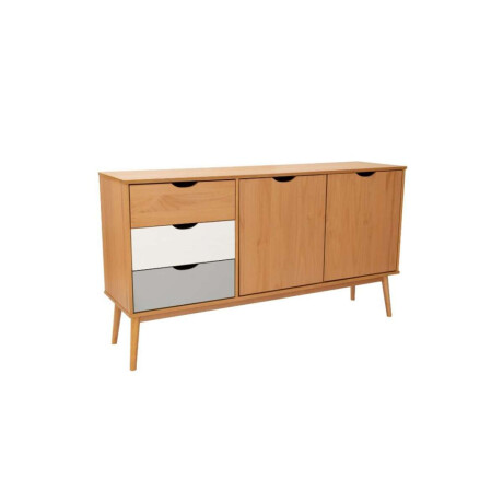 Aparador 2 Puertas 3 Cajones Linea Nordica Roble/Gris claro/Blanco