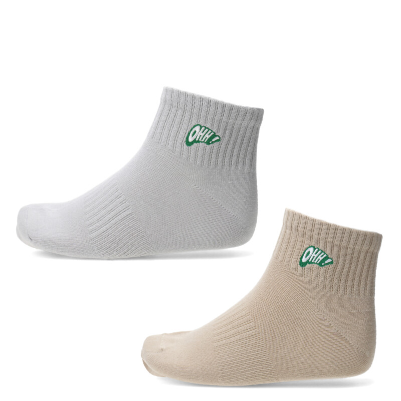 Medias Unisex N+ Space x2 Gris - Marrón Camel