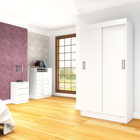 ROPERO 2 PUERTAS CORREDIZAS GUARDARROPA ARMARIO PLACARD CLOSET BLANCO