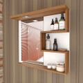 CONJUNTO MUEBLE DE BAÑO MODELO VENEZA BLANCO CON NOGAL / MUEBLE DE COLGAR + ESPEJO + BACHA / 70CM Conjunto Mueble De Baño Modelo Veneza Blanco Con Nogal / Mueble De Colgar + Espejo + Bacha / 70cm