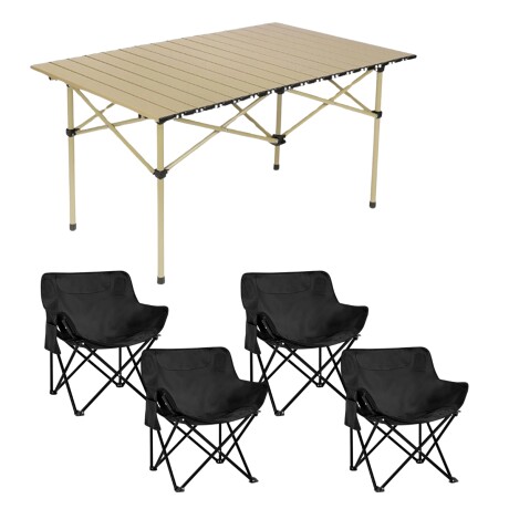 COMBO mesa plegable + 4 sillas para camping o jardín COMBO mesa plegable + 4 sillas para camping o jardín
