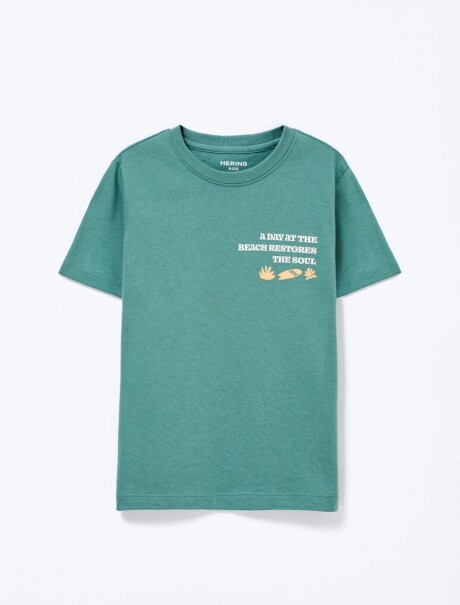 CAMISETA BÁSICA CON ESTAMPA VERDE