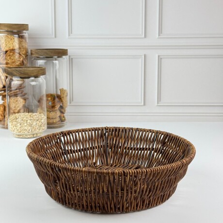 Canasta De Rattan Sintético Circular Alto 7cm x Ø 25cm Canasta De Rattan Sintético Circular Alto 7cm x Ø 25cm