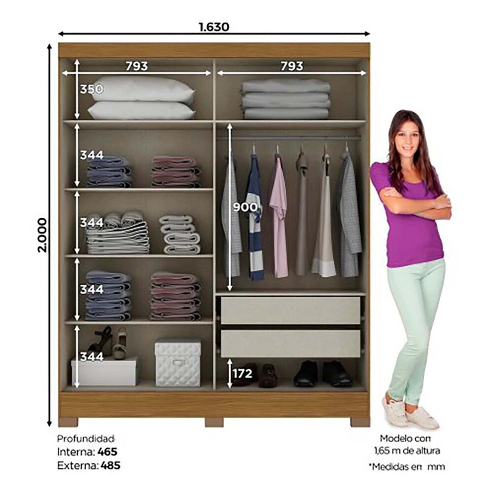 PLACARD ROPERO 2 PUERTAS MDP B74