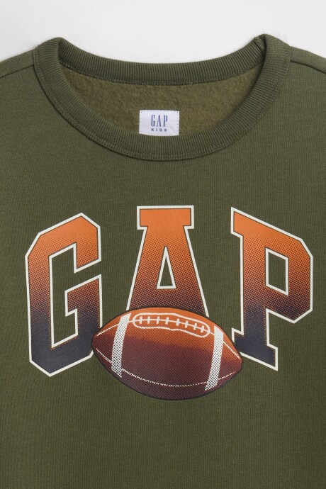 Buzo Deportivo Logo Gap Niño Army Jacket Green