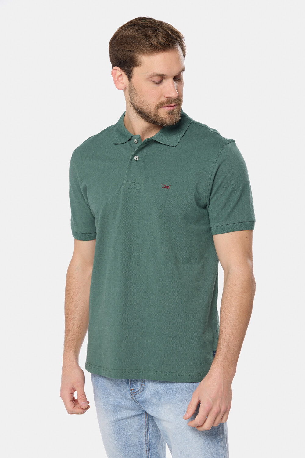 REMERA POLO LISA Verde oscuro