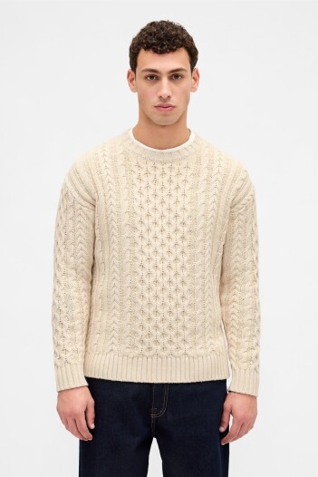 Buzo Cable Heavy Hombre Cream