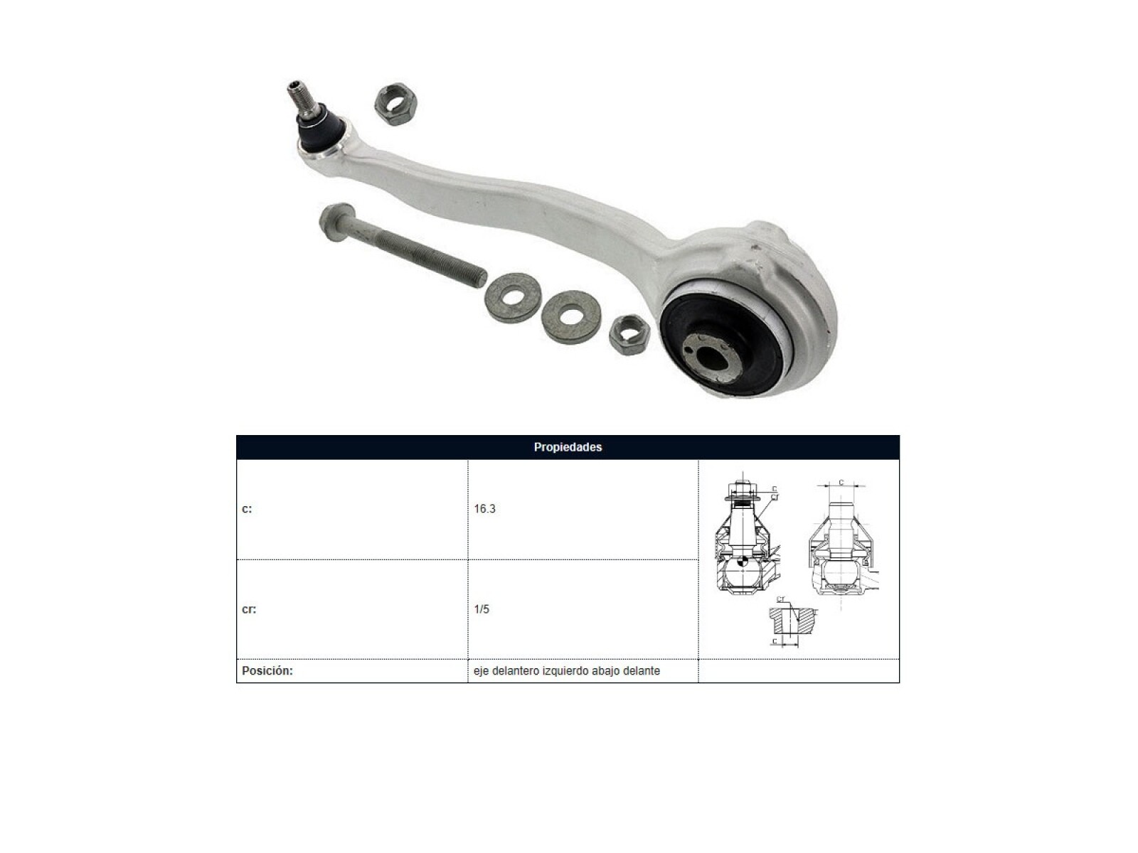 Brazo De Suspension Del Mercedes Benz C 200 Cgi (W204)/C 200 Kompressor (W204)/C 250 Cgi (W204)/C 180 Kompressor (W204) 10-14 I 