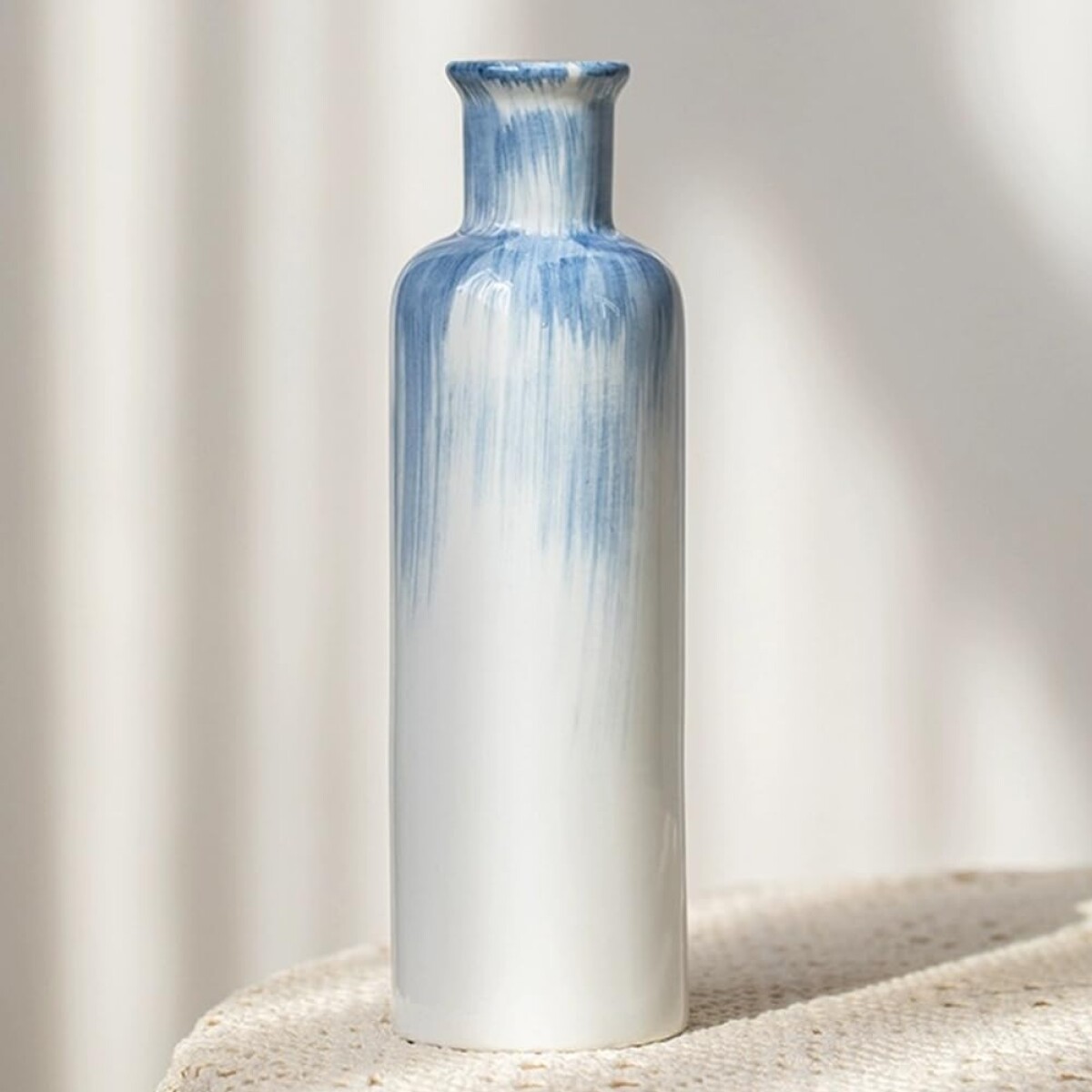 FLORERO CERAMICA DEGRADE C/TONOS AZULES 