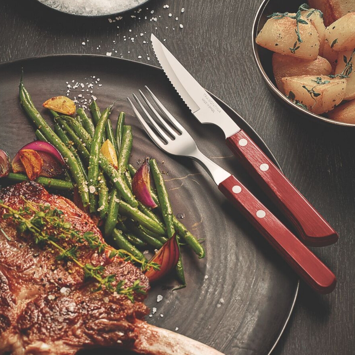 Tenedor de Mesa Polywood Acero Inoxidable Tramontina 