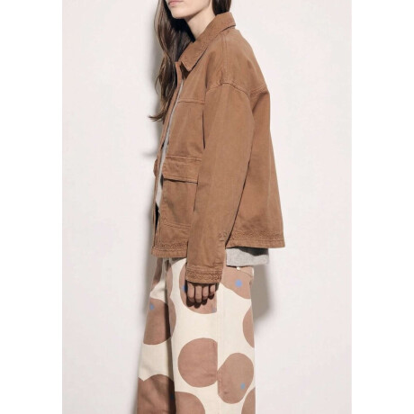 Sobrecamisa Algodón Bordada Mocha