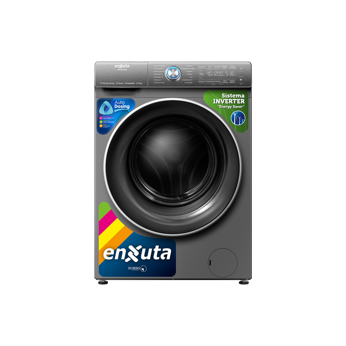 Lavasecarropa Enxuta LSENX161280S Inverter Carga Frontal 12kg - Titanium 