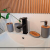 Juego de accesorios para baño 6 piezas gris bambú Juego de accesorios para baño 6 piezas gris bambú