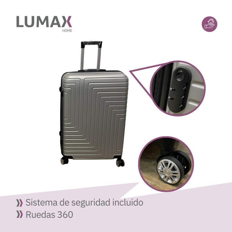 Set de 3 Valijas de Mano Rígidas Plateado