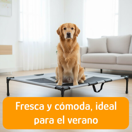 Cama Catre Plegable P/Mascotas 120x92cm Reforzada Portátil Gris