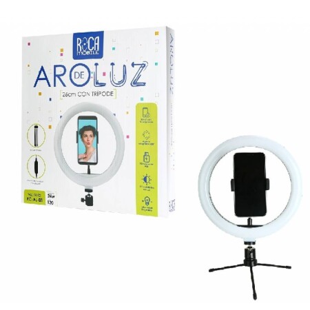 ARO DE LUZ 26 CM CON TRÍPODE ARO DE LUZ 26 CM CON TRÍPODE