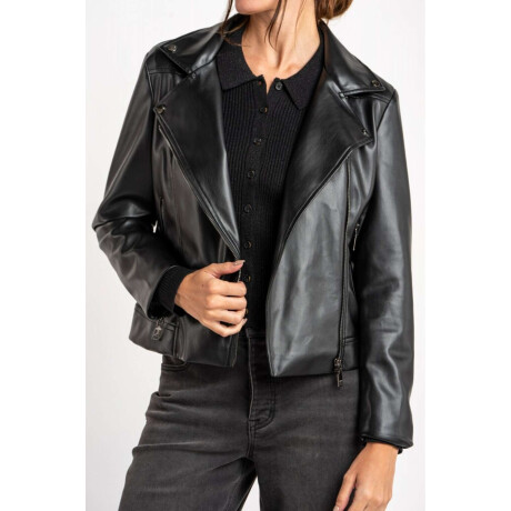 Campera Cuero Vegano Negro