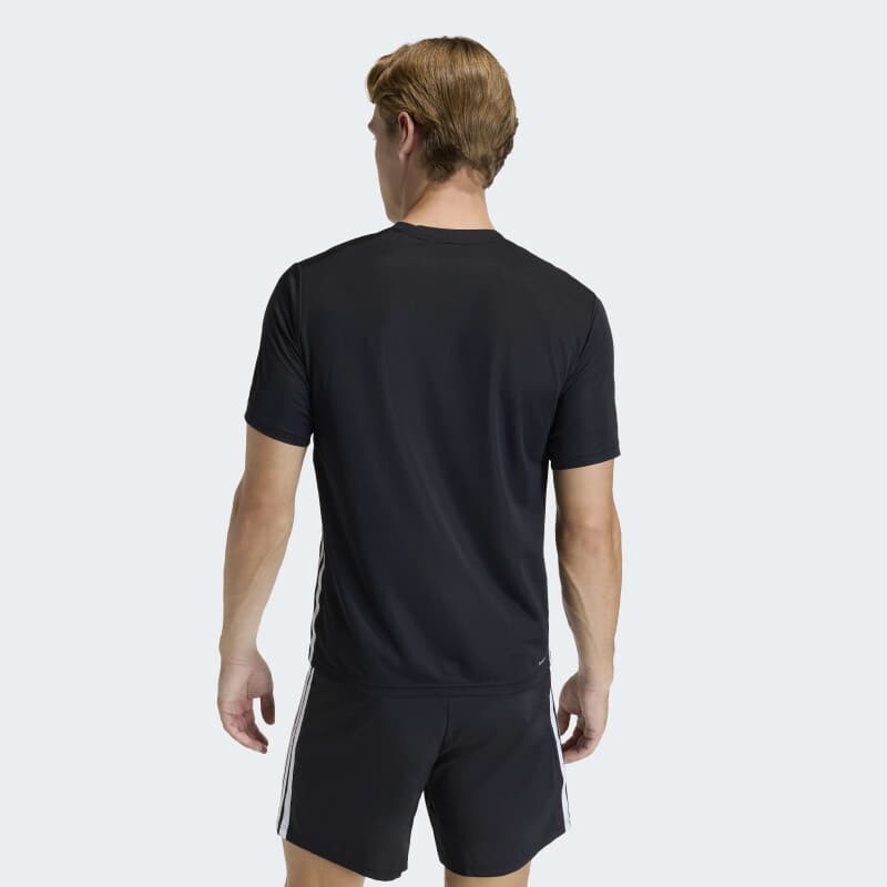 Remera Adidas Workout Essentials Base 3 Rayas Negro