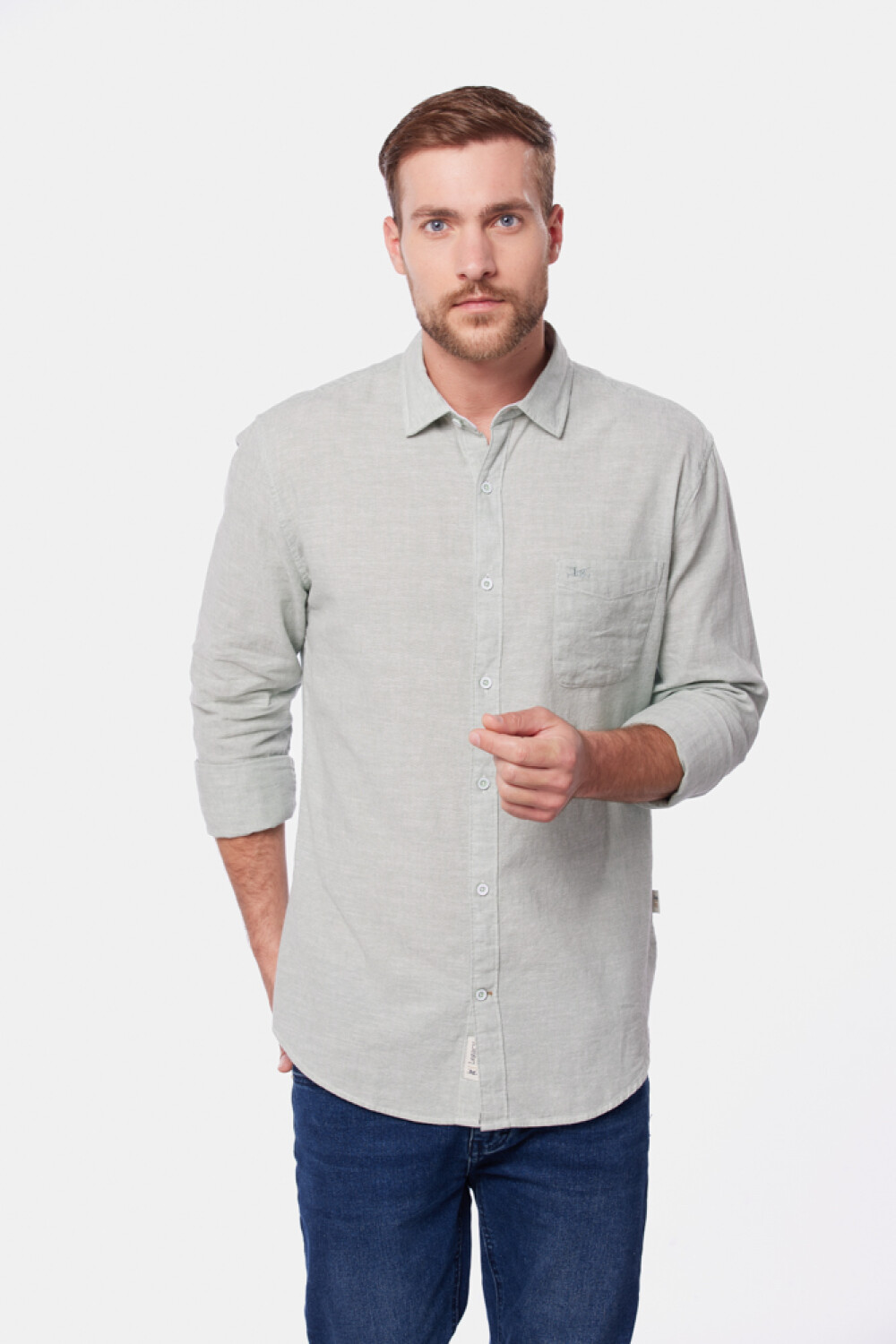 CAMISA DE LINO Menta