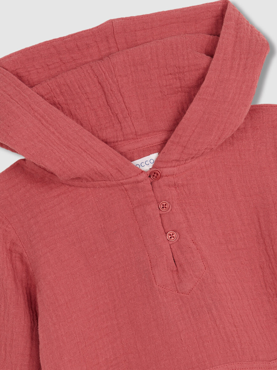 Sobrecamisa Con Bolsillo De Canguro Rosa