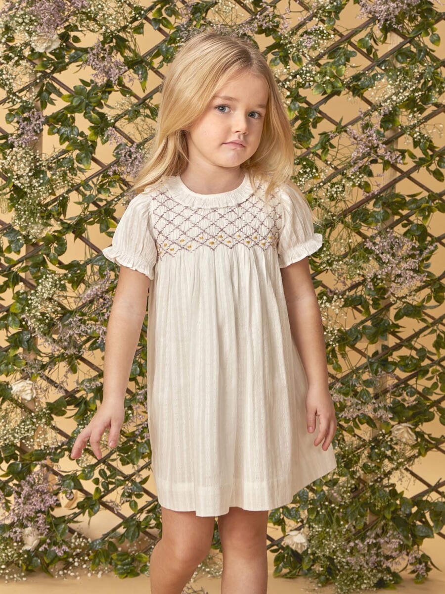 Vestido Nido De Abeja Blanco