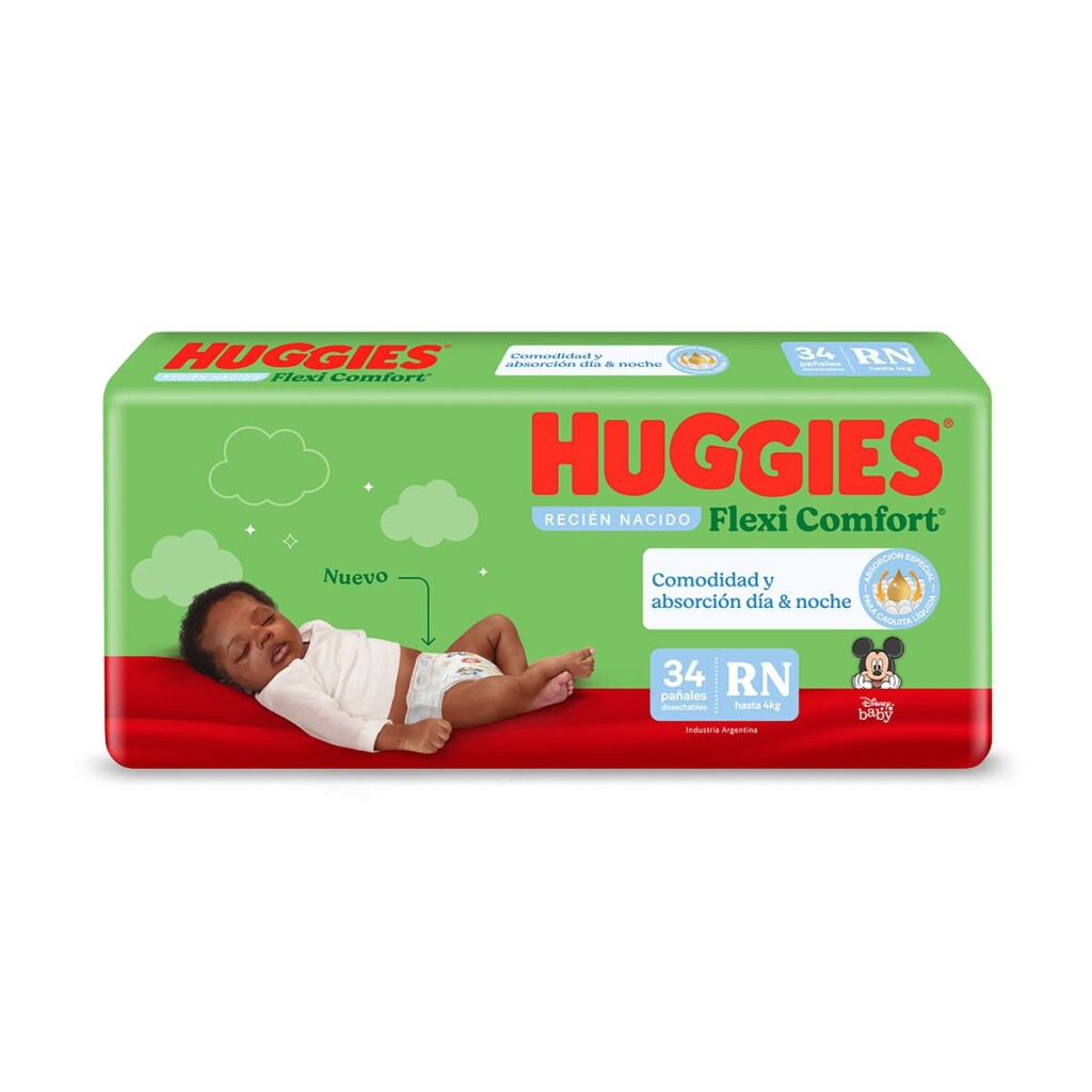 Huggies Flexi Comfort RN 0 - Contiene 34 unidades