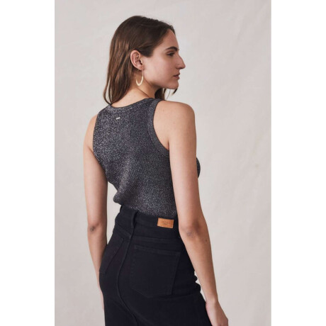 Top Metalizado Negro