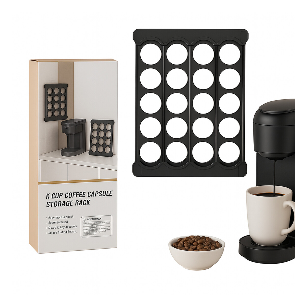 Porta Capsulas De Cafe x20 - Negro 