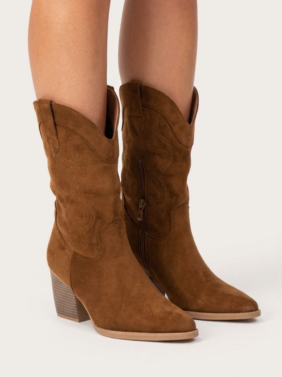 Bota Texana Gamuza - Camel 