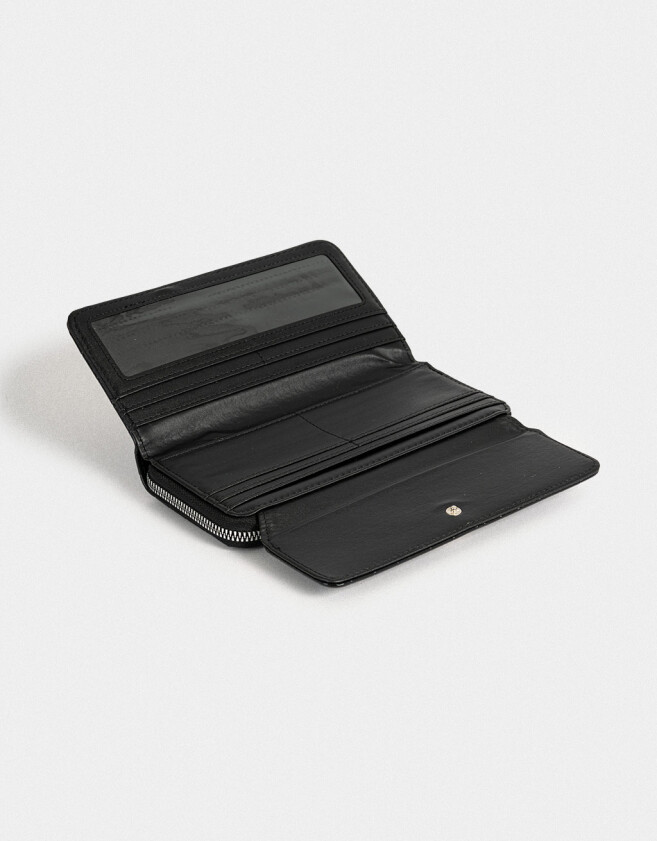 Ficheros Billetera Cuerina Croco - Negro