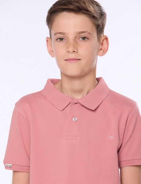 REMERA POLO PIQUE LISA Coral