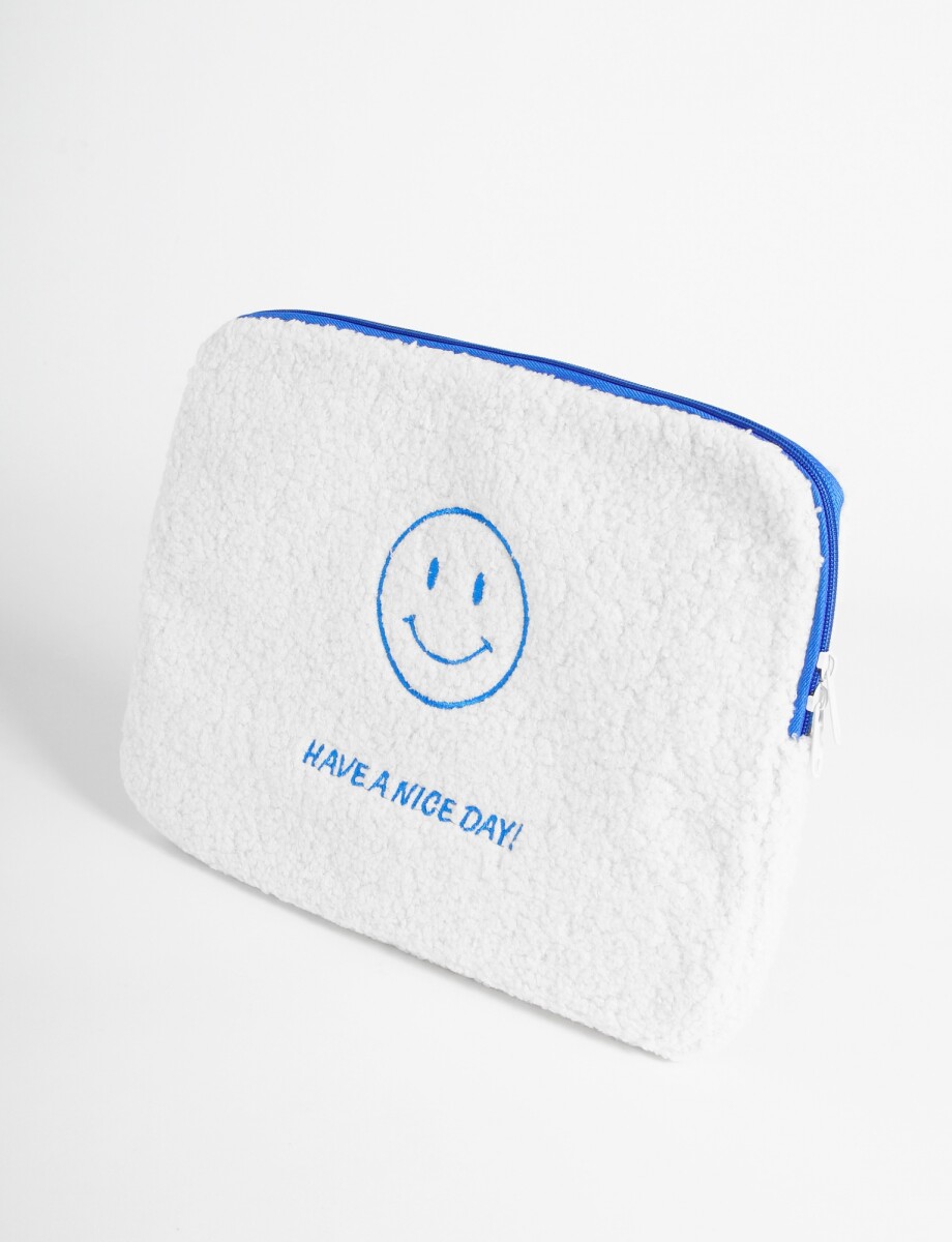 Funda para laptop smiley face - blanco 