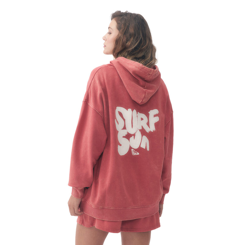 Roxy Buzo Con Capucha Oversize Midnight Hike Mujer - Rojo Rojo