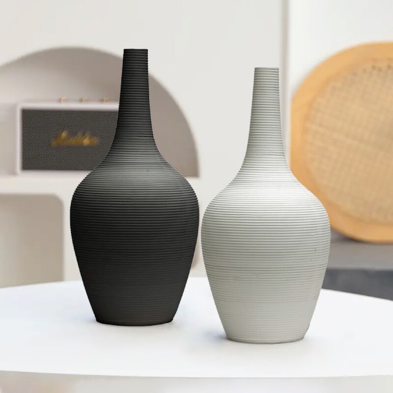 FLORERO CERAMICA D16x35CM BLANCO/NEGRO MATE FLORERO CERAMICA D16x35CM BLANCO/NEGRO MATE