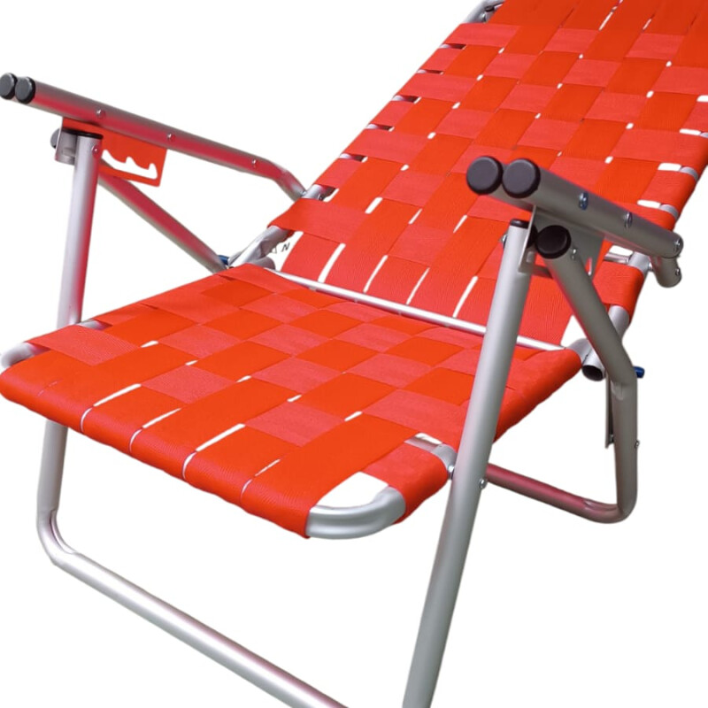 Reposera Baja Aluminio Reforzado 5 Posiciones Rojo