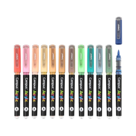 Marcador Campus Acrylic punta Pincel x 12 - Colores Tierra Marcador Campus Acrylic punta Pincel x 12 - Colores Tierra