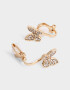 Aros Clips Con Mariposas Aros Clip Mariposas Con Strass - Dorado