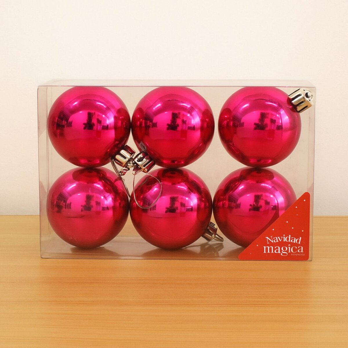 CHIRIMBOLOS BRILLOSOS X 6 UNIDADES FUCSIA 6CM 