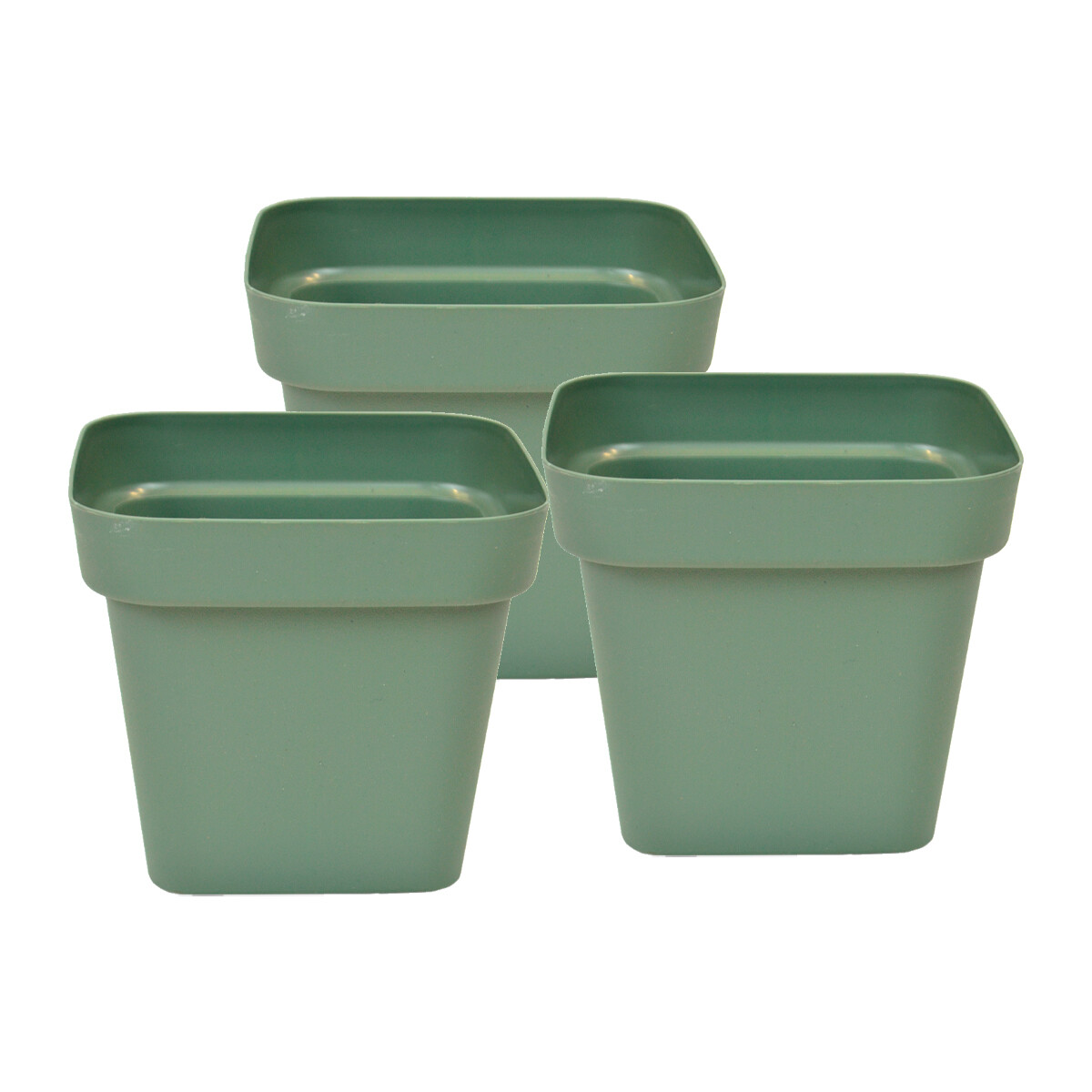 Set x3 Maceta cuadrada 3,8 lts - VERDE 