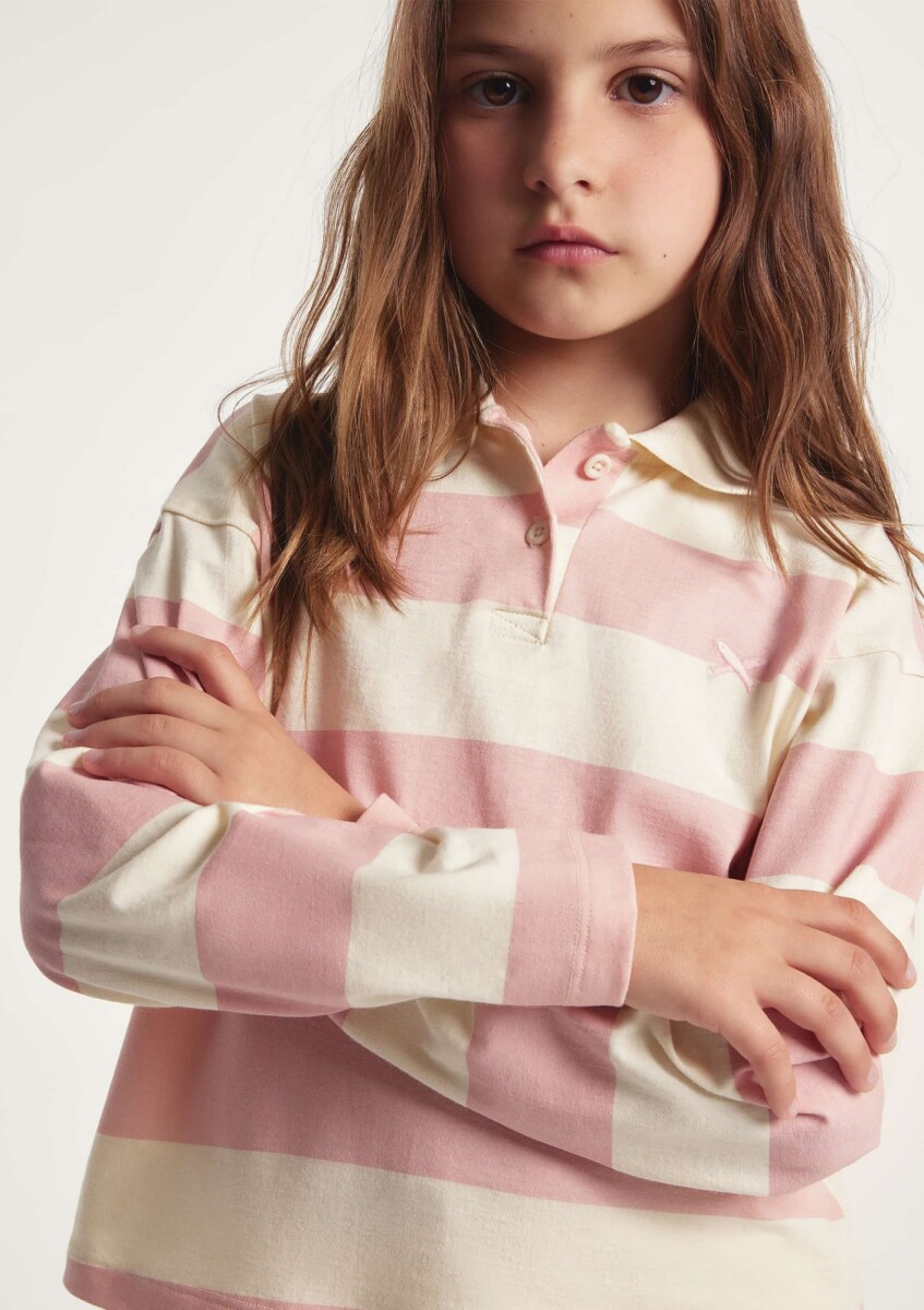 POLO INFANTIL NIÑA OVERSIZED - ROSA 