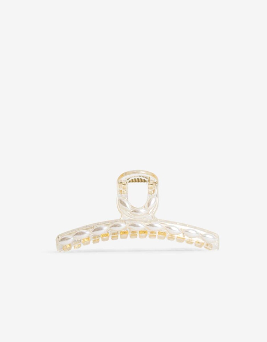 Broche Nudo Con Perlas - Blanco Nacarado/perlado 