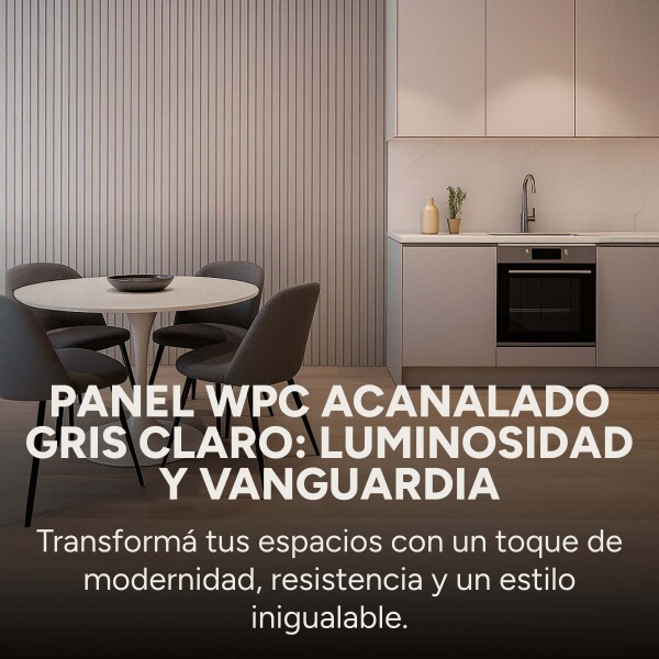 Pack x100 Wpc Simil Madera Wall Panel Lambrin 2.90m x 16.7cm Color Gris Claro