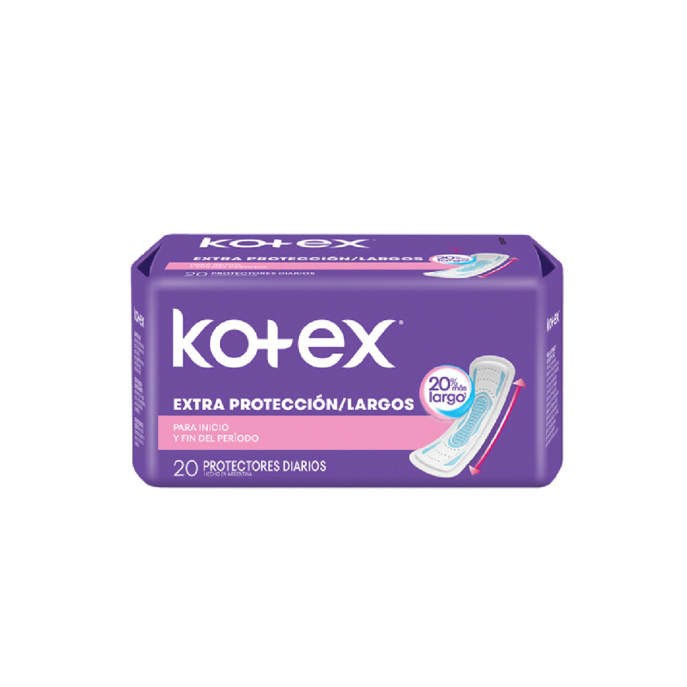 KOTEX PROTECTOR DIA LARGO PAQ. X 20 UNID única