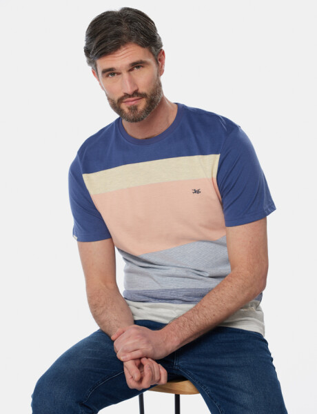 REMERA RAYADA Coral