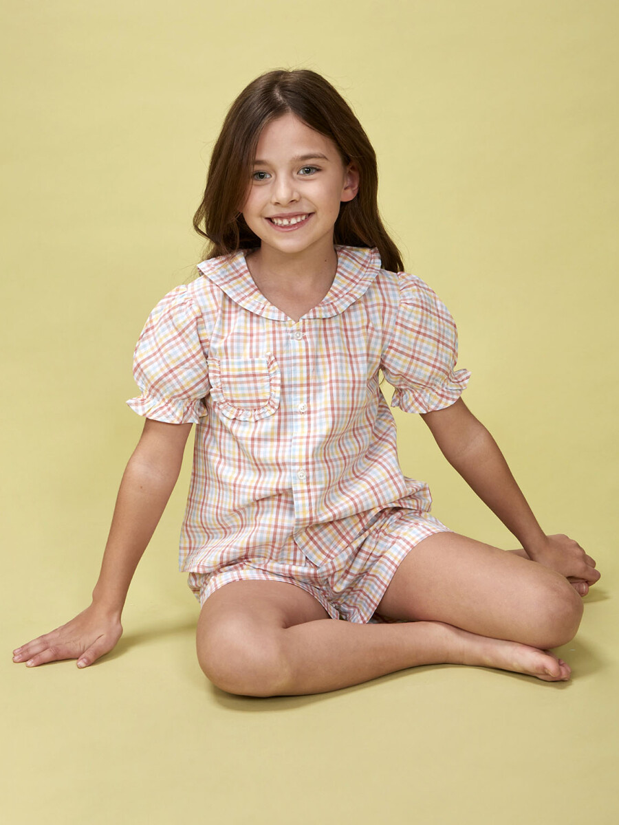 Pijama Cuadros Blanco