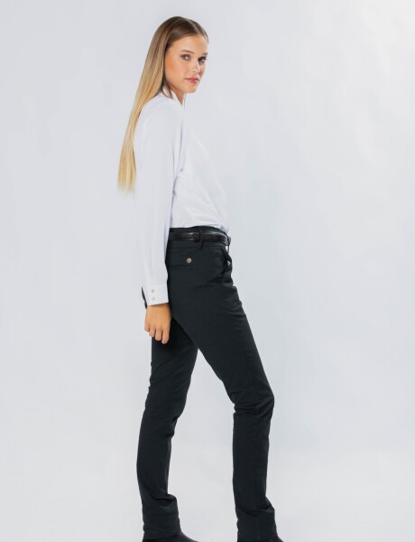 PANTALÓN DE GABARDINA SKINNY NEGRO